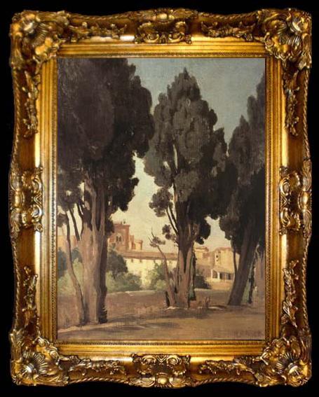 framed  Jean Baptiste Camille  Corot Villeneuve-les-Avignon (mk11), ta009-2
